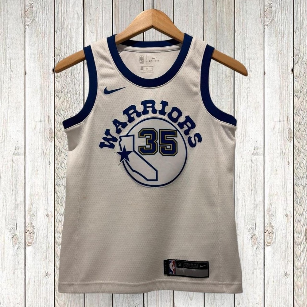 Nike Kevin Durant #35 Golden State Warriors Youth Small Jersey White NBA Dri-FIT